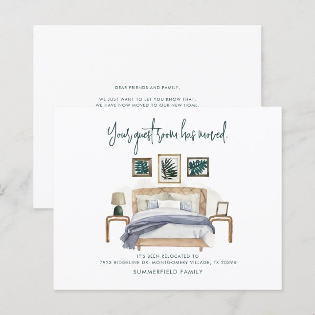 Lámina Boho presupuestario hemos movido la Invitación (Anverso / Reverso)