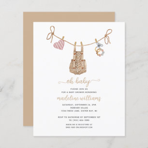 Lámina BOHO PRESUPUESTO Ropa de bebé neutra Oh Baby Showe