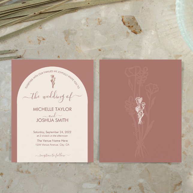 Lámina Boho Presupuesto Terracotta Botánica Floral Modern (Subido por el creador)