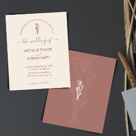 Lámina Boho Presupuesto Terracotta Botánica Floral Modern