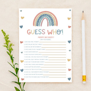 Lámina ¡Boho Rainbow Adivinen Quién! Juego Baby Shower