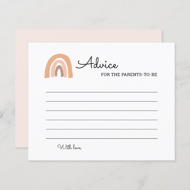 Lámina Boho Rainbow Baby Advice Para Los Padres (Anverso / Reverso)