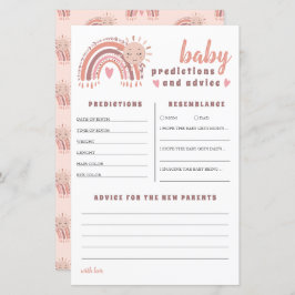 Lámina Boho Rainbow Baby Predictions and Advances Baby Sh