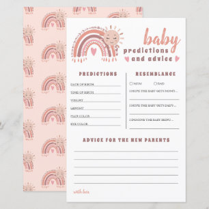Lámina Boho Rainbow Baby Predictions and Advances Baby Sh