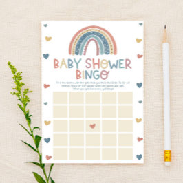 Lámina Boho Rainbow Bingo Juego de Baby Shower