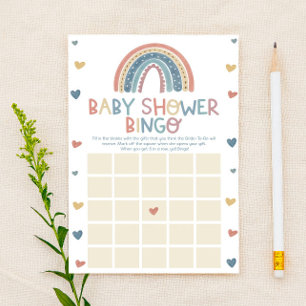 Lámina Boho Rainbow Bingo Juego de Baby Shower