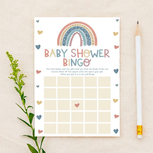 Lámina Boho Rainbow Bingo Juego de Baby Shower (Subido por el creador)