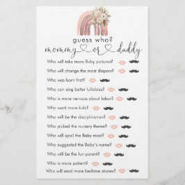 Lámina Boho Rainbow Desea Un Juego De "Adivina Quién" Par