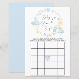 Lámina Boho Rainbow Watercolor Baby Shower Bingo