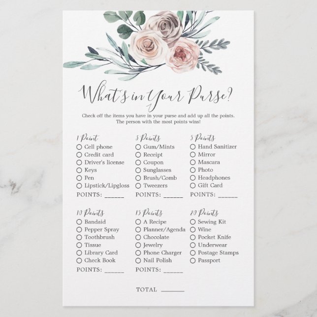 Lámina Boho Rosa Baby Shower ¿Qué hay en tu bolsillo? (Anverso)