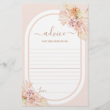 Boho Rubor Desert Advances para Mamá para Ser Tarj