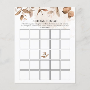 Lámina Boho Rustic Flortic Bridal Shower Bingo Juego