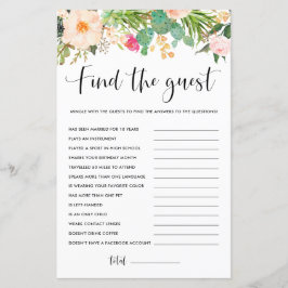 Lámina Boho Succulents Floral Find the Guest Game