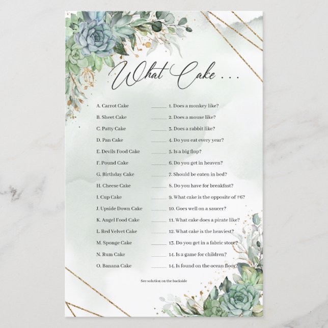 Lámina Boho suculenta el marco dorado del eucalipto What  (Anverso)