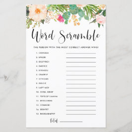 Lámina Boho Sucultura Bebé Palabra Scramble Ducha Juego