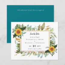 Boho Sunflower Sage Greenery Boda
