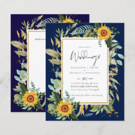 Lámina Boho Sunflowers Greenery Watercolor Boda PRESUPUES