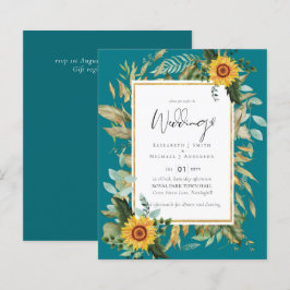 Lámina Boho Sunflowers Greenery Watercolor Boda PRESUPUES