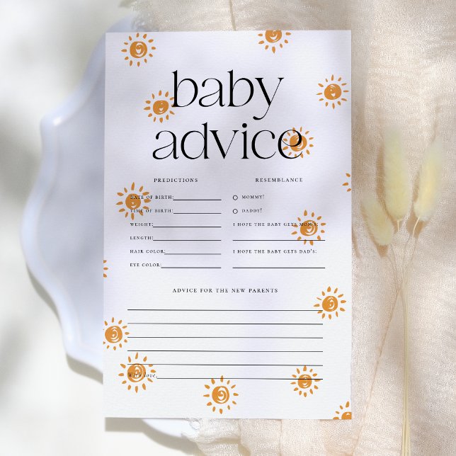 Lámina Boho Sunshine Baby Shower Predictions & Advances (Subido por el creador)