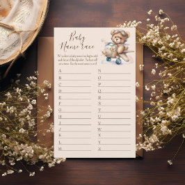 Lámina Boho teddy baby name raza baby ducha juego