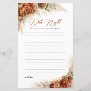 Lámina Boho terracotta cobre florido Date Night Ideas