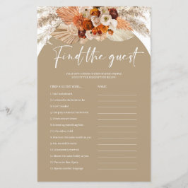 Lámina Boho terracotta copper pampas encuentra el juego d