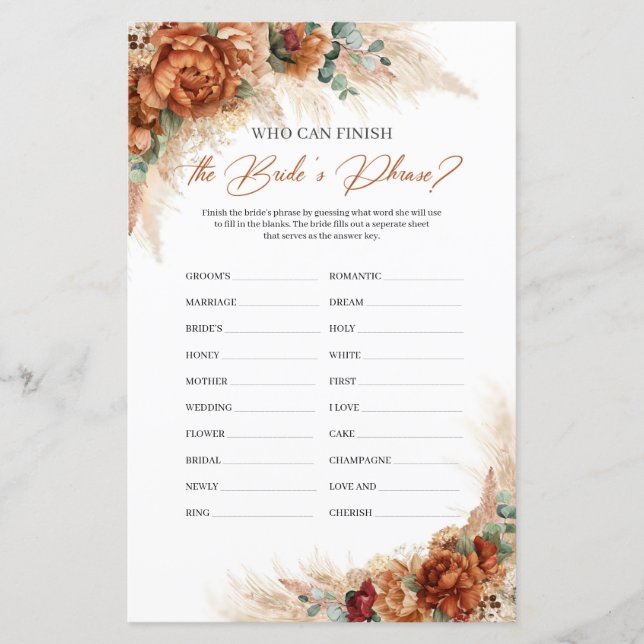 Lámina Boho Terracotta que puede terminar la frase de la  (Anverso)