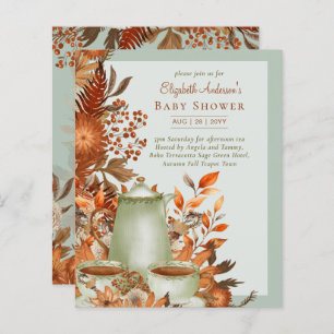Lámina Boho Terracotta Sage Tea Fiesta Baby Bridal Shower