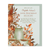 Boho Terracotta Sage Tea Fiesta Floral Cumpleaños