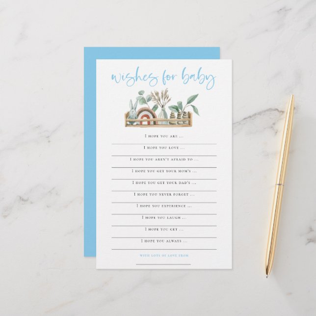 Lámina Boho Toys Boy quiere el juego de Baby Shower (Anverso/Reverso In Situ)