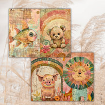 Boho Watercolor Animals Junk Journal