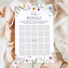 Lámina Boho Wildflower Juego de Baby Shower Bingo