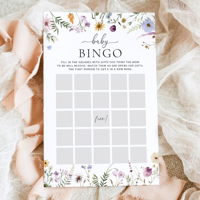 Lámina Boho Wildflower Juego de Baby Shower Bingo (Subido por el creador)