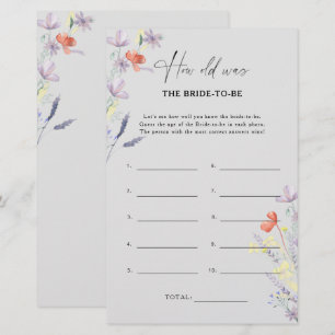 Lámina Boho Wildflowers Qué edad tenía la novia para juga