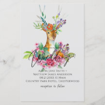 Boho Woodland Deer Floral Budget Wedding