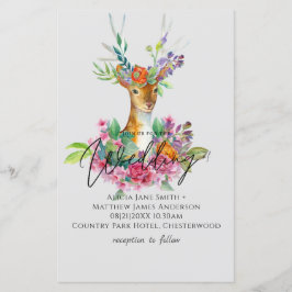Lámina Boho Woodland Deer Floral Budget Wedding