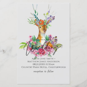 Lámina Boho Woodland Deer Floral Budget Wedding