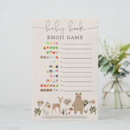Lámina Boho Woodland, juego de Baby Shower de doble cara
