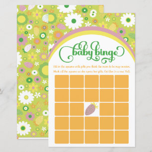 Lámina Bola de fresas Juego de Baby Shower Botánico Bingo