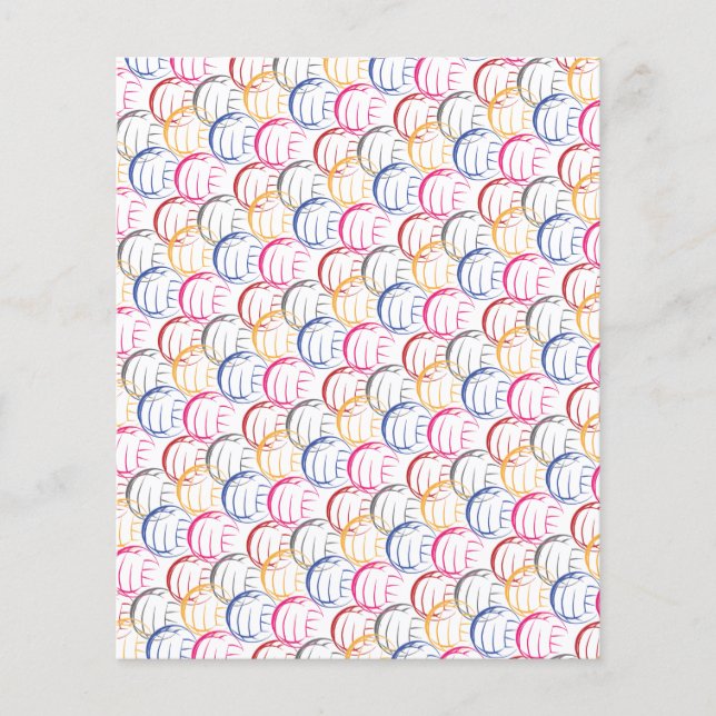 Lámina Bolas de voleibol neón en papel de libro blanco (Anverso)