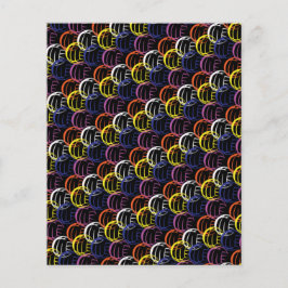 Lámina Bolas de voleibol neón en papel de libro negro