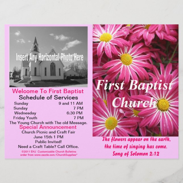 Lámina Boletín de la Iglesia Semanal del personalizable ( (Anverso)