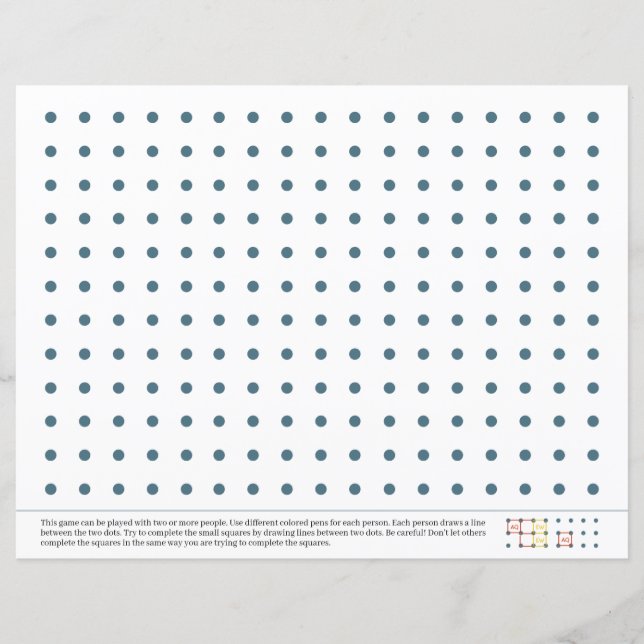Lámina Bolígrafo y puntos de papel diversión de juego de  (Anverso)
