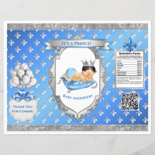 Lámina Bolsa de chip Prince Royal Baby Blue & Silver Pill