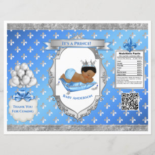 Lámina Bolsa de chip Prince Royal Baby Blue & Silver Pill