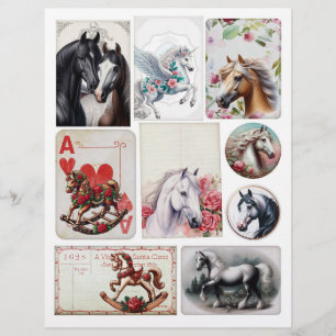 Lámina Bonito de la Ephemera Temática del Caballo Mixto