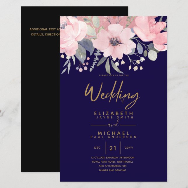 Lámina Bonito Girly Budget Rosegold Rubor Pink Floral A9 (Anverso / Reverso)