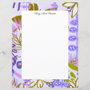 Lámina Bonito Morado Imaginario Jardín Floral Personaliza