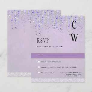 Lámina Bonito Wisteria moderna Lace Matrimonio púrpura RS