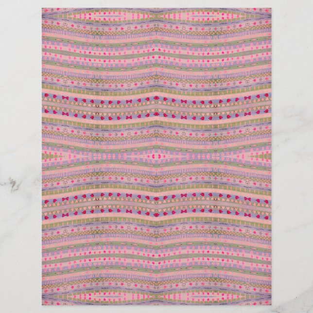 Lámina Bonitos rosas y verdes Patrón de doble lado (Anverso)